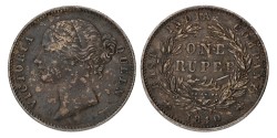 India. East India Company. Victoria. Rupee. 1840. AU Details.