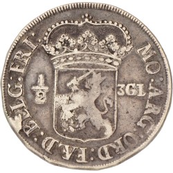 Halve 3 gulden. Friesland. 1696. VF 30.