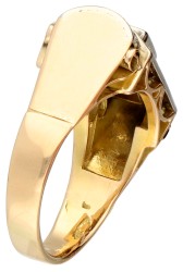 No reserve - 18K Geelgouden tank ring met roosgeslepen diamanten.