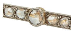 No reserve - 14K Geelgouden vintage staafbroche met diamant.