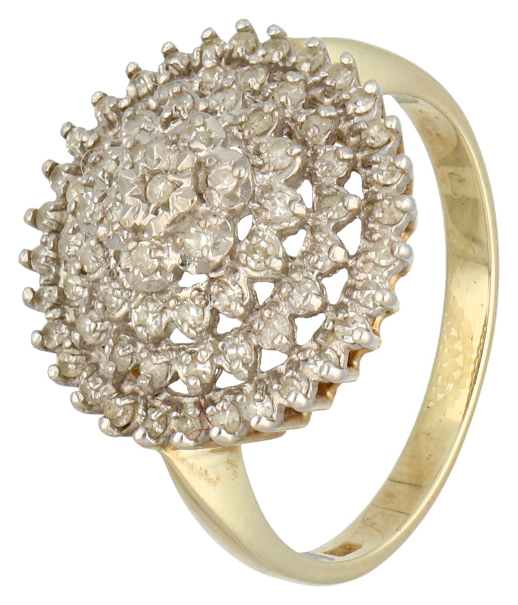 No reserve - 14K Geelgouden entourage ring bezet met ca. 0.35 ct. diamant.