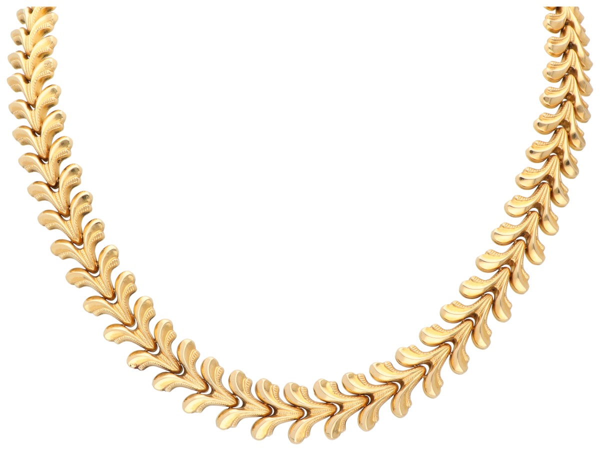 No reserve - 14K Geelgouden schakel collier.