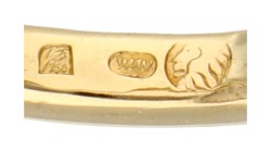 No reserve - 18K Geelgouden design ring met tanzaniet en granaat.