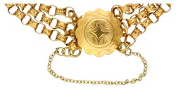 No reserve - 14K Geelgouden drierijige jasseron armband.