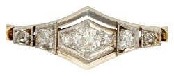 No reserve - 18K Bicolour gouden Art Deco armband met diamanten.