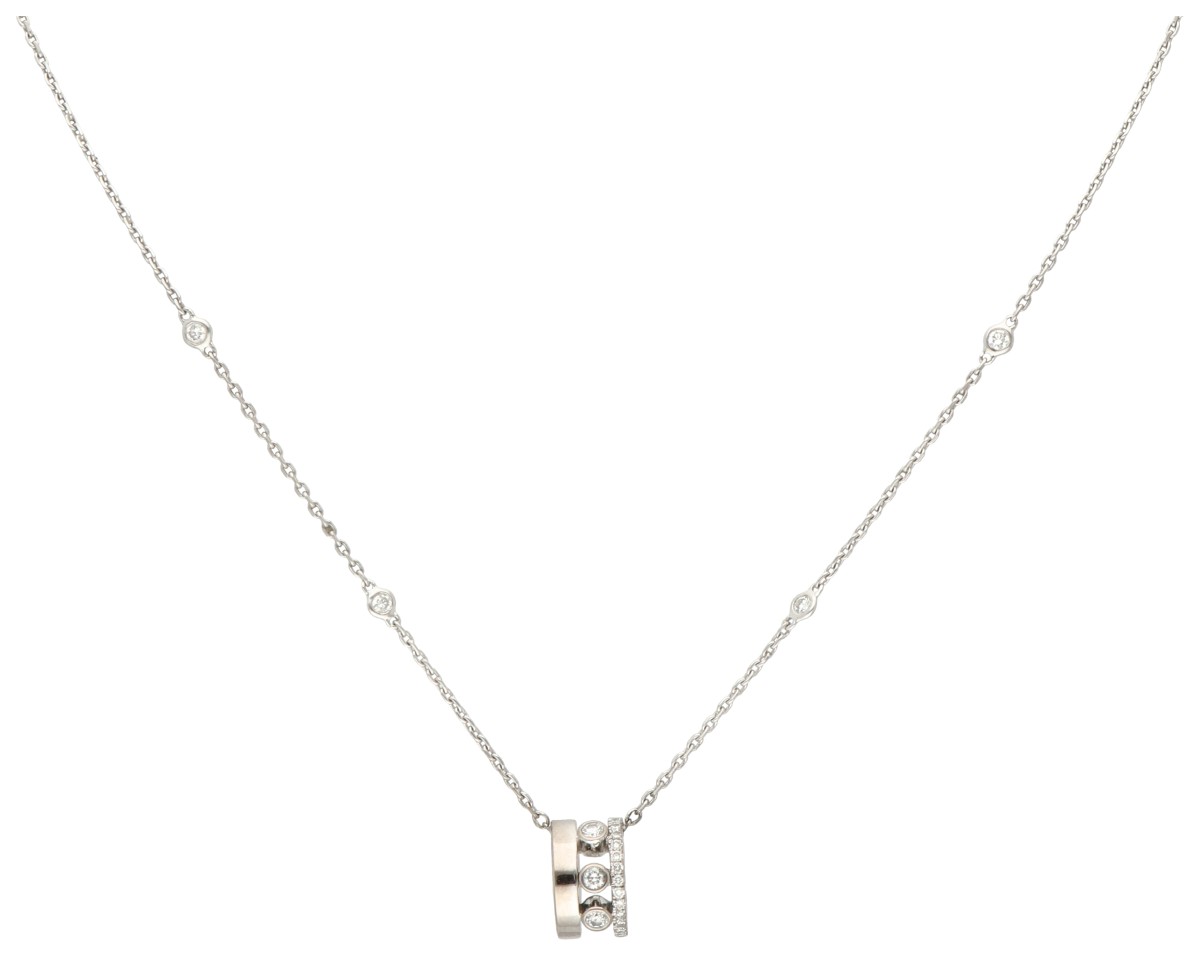 Messika 18K witgouden 'Move Romane' collier bezet met diamant.