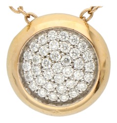 No reserve - Bigli 18K roségouden hanger aan collier bezet met ca. 0.18 ct. diamant.