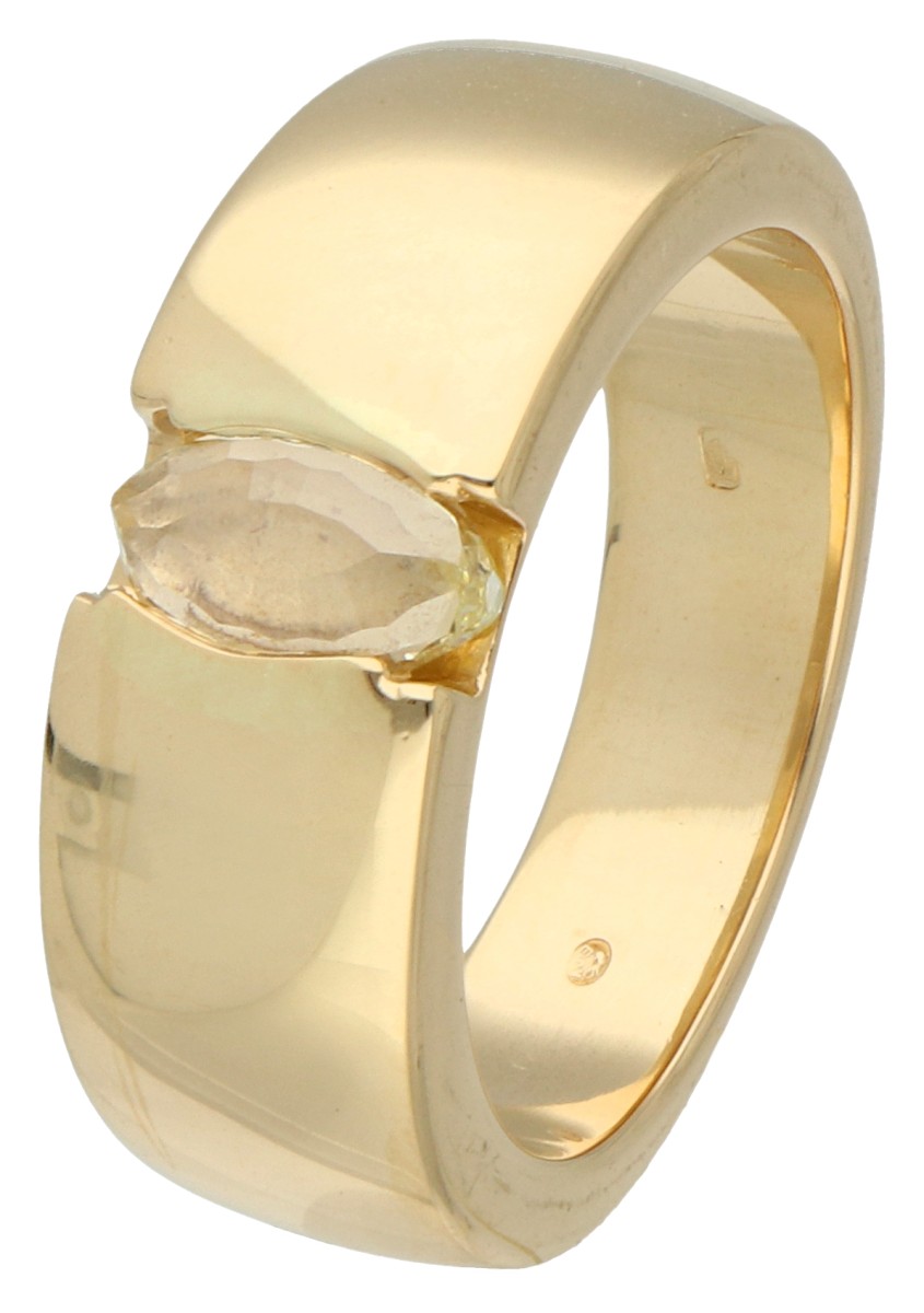 No reserve - 14K Geelgouden solitair ring bezet met ca. 0.45 ct. diamant.