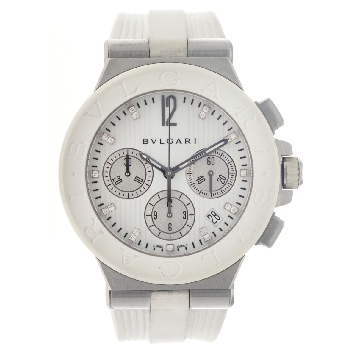 No reserve - Bvlgari "Dream White" Diagono DG 40 - Heren polshorloge 