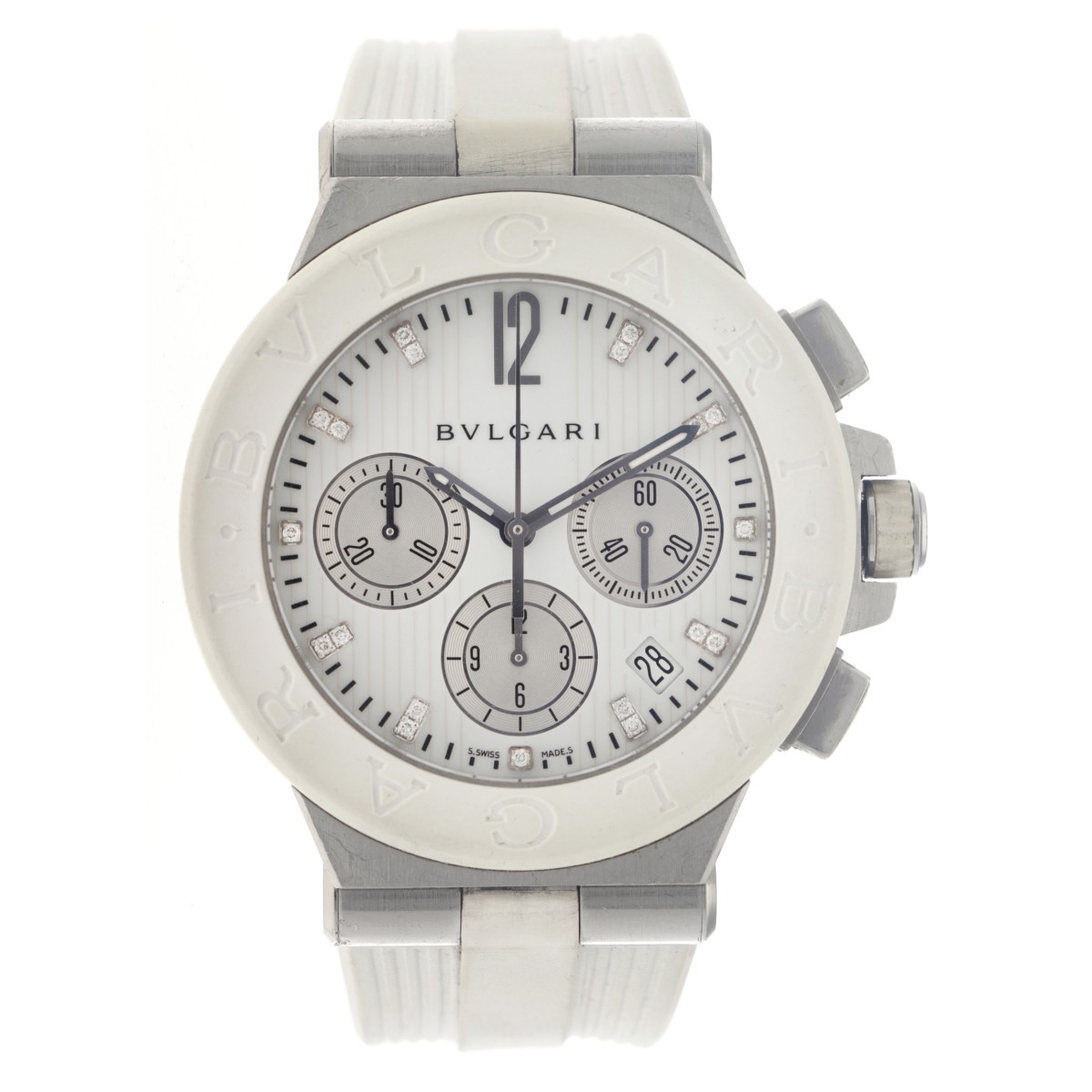 No reserve - Bvlgari "Dream White" Diagono DG 40 - Heren polshorloge 