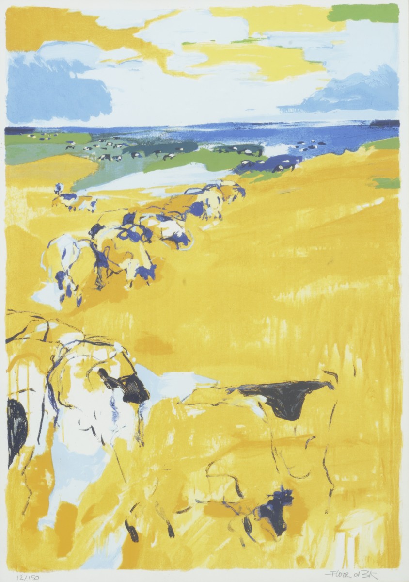 Floor de Bruyn-Kops, 20e eeuw. Landschap met koeien.