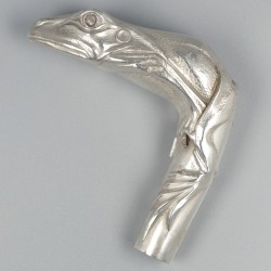 No reserve - Jugendstil wandelstok handvat zilver.