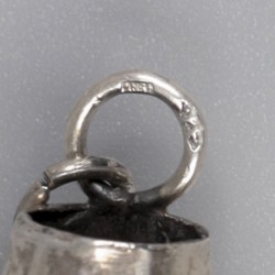 No reserve - 2 stel breipendoppen aan jasseron kettingen zilver.