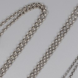 No reserve - 2 stel breipendoppen aan jasseron kettingen zilver.
