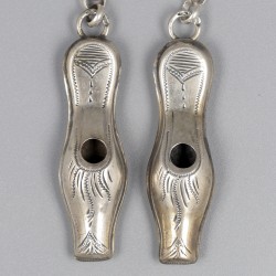 No reserve - set breipendoppen aan jasseron ketting zilver.