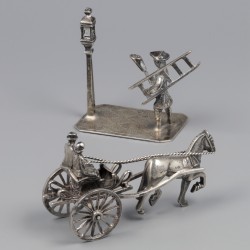 No reserve - 2-delig lot miniaturen zilver.