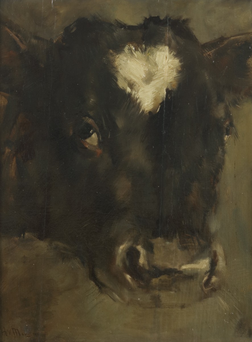 Han van Meegeren (Deventer 1889 - 1947 Amsterdam), Kop van een jonge stier.