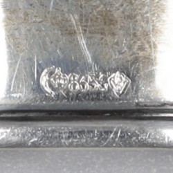 No reserve - 4-delige set Flessenlabels Art-Deco zilver.
