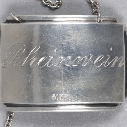 No reserve - 4-delige set Flessenlabels Art-Deco zilver.