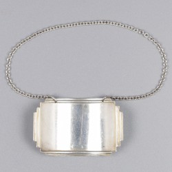 No reserve - 4-delige set Flessenlabels Art-Deco zilver.