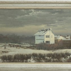 Hendrik Anne Constantijn "Hendrik" Snethlage (Heilo, NH 1878 - 1960 Den Haag), Het huis van de schilder aan de laan van Meerdervoort in Den Haag in winter.