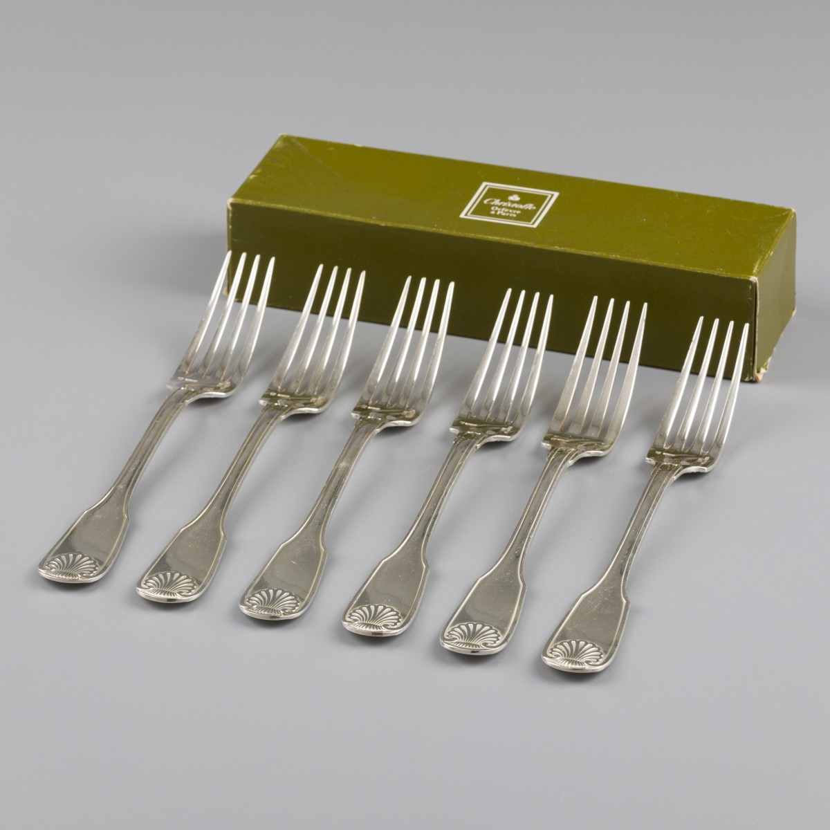 No reserve - Christofle 6-delige set Dinervorken model: Vendome verzilverd.