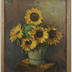 Hendrik Anne Constantijn "Hendrik" Snethlage (Heilo, NH 1878 - 1960 Den Haag), Stilleven met zonnebloemen.