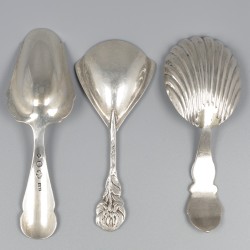 No reserve - 3-delig lot suikerscheppen zilver, waaronder één uit Appingedam.