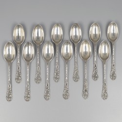No reserve - 12-delige set theelepels zilver.