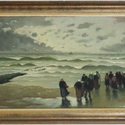 Hendrik Anne Constantijn "Hendrik" Snethlage (Heilo, NH 1878 - 1960 Den Haag), Vissersvrouwen aan de vloedlijn bij Scheveningen.