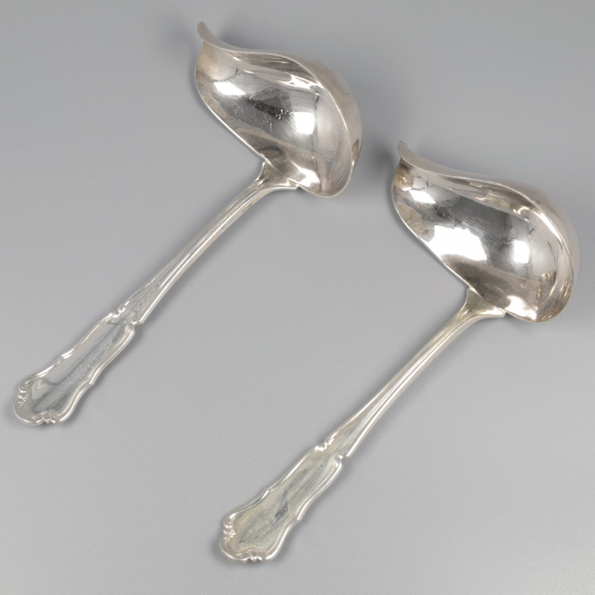No reserve - 2-delige set sauslepels zilver.
