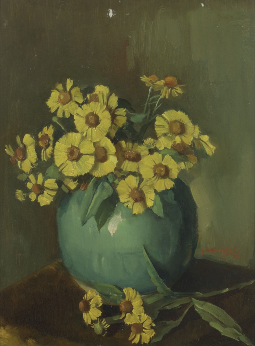 Hendrik Anne Constantijn "Hendrik" Snethlage (Heilo, NH 1878 - 1960 Den Haag), Stilleven van bloemen in een gemberpot.