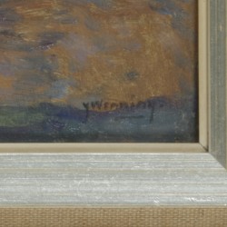 Ype Heerke Wenning (Leeuwarden 1879 - 1959 Wassenaar), Hooimijten aan een praamgrachtje.