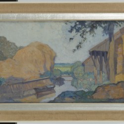 Ype Heerke Wenning (Leeuwarden 1879 - 1959 Wassenaar), Hooimijten aan een praamgrachtje.