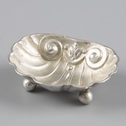 No reserve - 4-delige set zoutkelders & zoutlepels zilver.