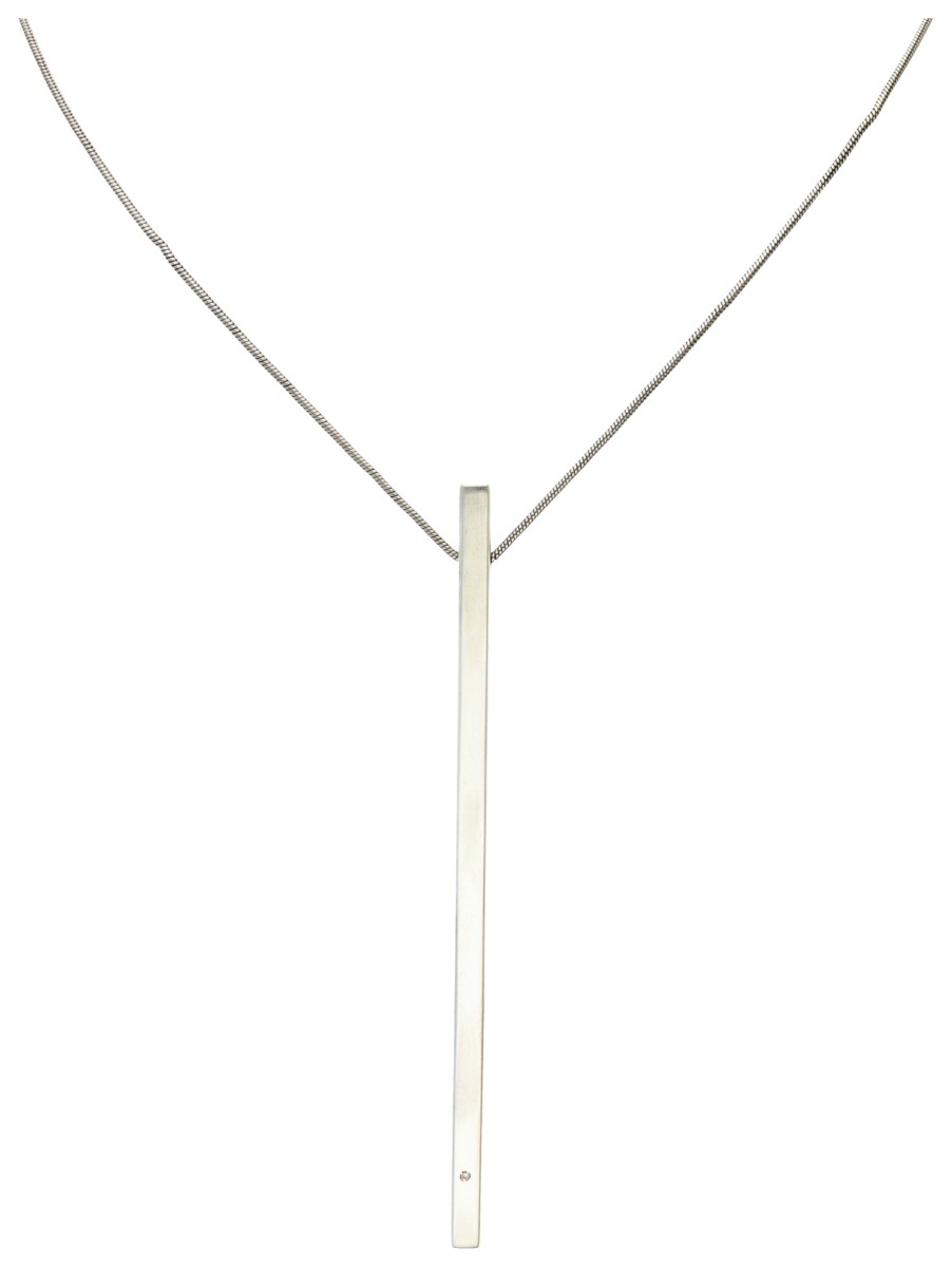 No Reserve - Pianegonda Sterling zilveren slangen collier met staafhanger.