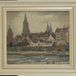 Evert Moll (Voorburg 1878 - 1955 Den Haag), Gezicht op een stad.