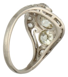 No reserve - Art Deco BWG platina ring bezet met diamanten.