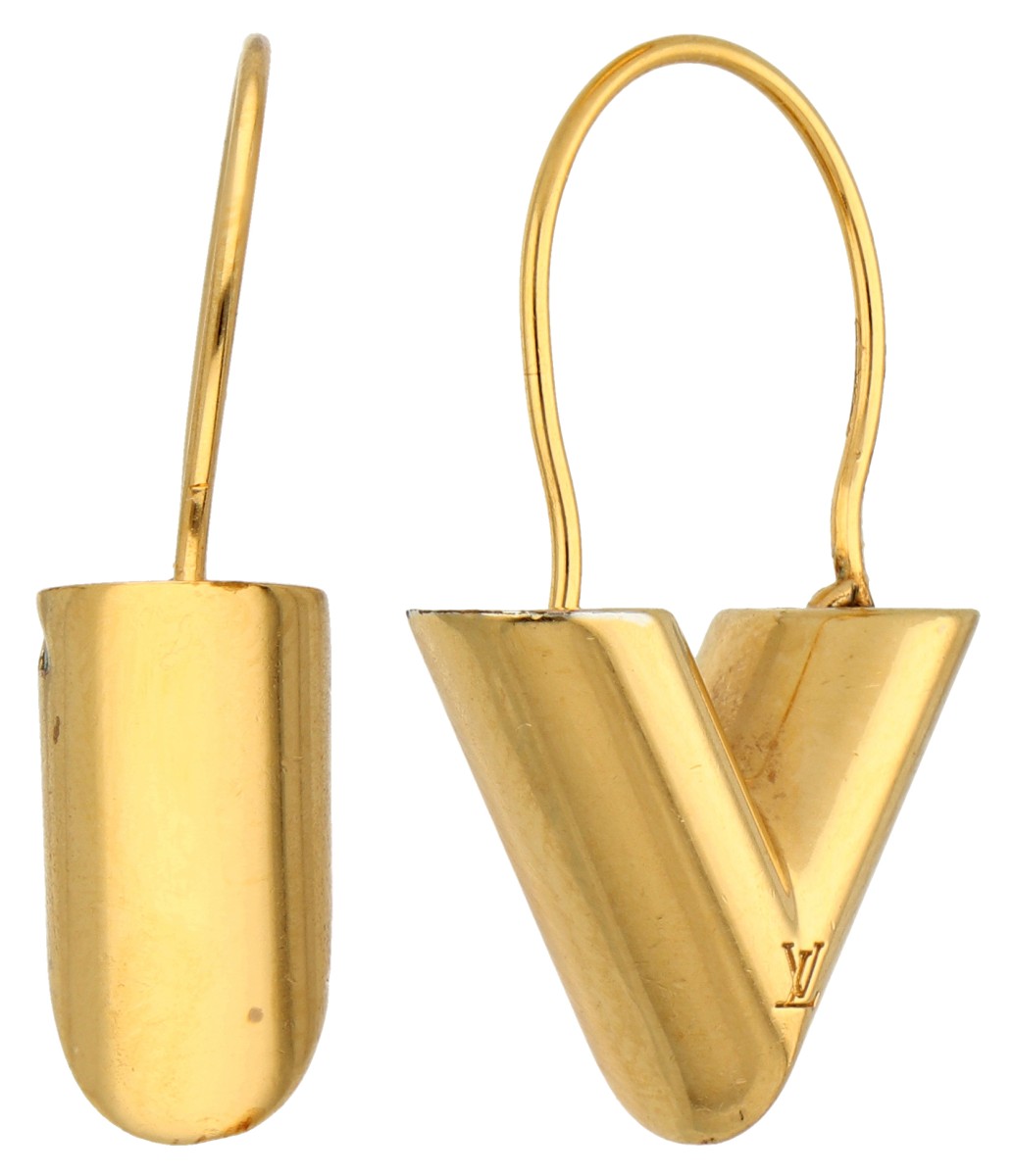 No reserve - Louis Vuitton Essential V Hoops vergulde oorbellen.