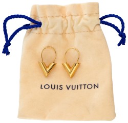 No reserve - Louis Vuitton Essential V Hoops vergulde oorbellen.