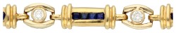 No reserve - BWG 10K geelgouden vintage armband bezet met ca. 0.56 ct. diamant en ca. 1.28 ct. natuurlijke saffier.