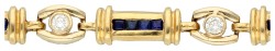 No reserve - BWG 10K geelgouden vintage armband bezet met ca. 0.56 ct. diamant en ca. 1.28 ct. natuurlijke saffier.