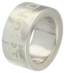 No Reserve - Pianegonda sterling zilveren wit geëmailleerde band ring.