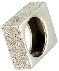 No Reserve - Pianegonda sterling zilveren bewerkte vierkante ring.