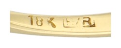 No Reserve - 18K Geelgouden golvende entourage ring bezet met ca. 0.77 ct. saffier en diamant.