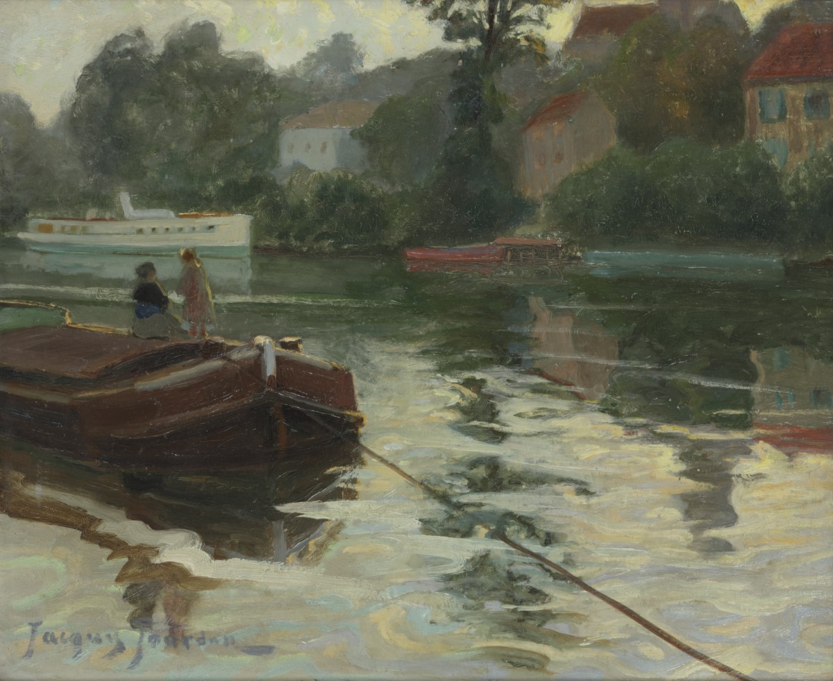 Jean-Jacques Raoul Jourdan (Parijs, 1880-1916), Een trekschuit op de Seine.