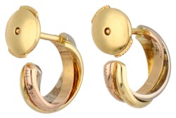 No reserve - Cartier Trinity 18K tricolour gouden creool oorstekers.