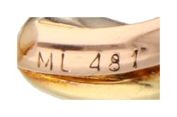 No reserve - Cartier Trinity 18K tricolour gouden creool oorstekers.