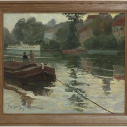 Jean-Jacques Raoul Jourdan (Parijs, 1880-1916), Een trekschuit op de Seine.