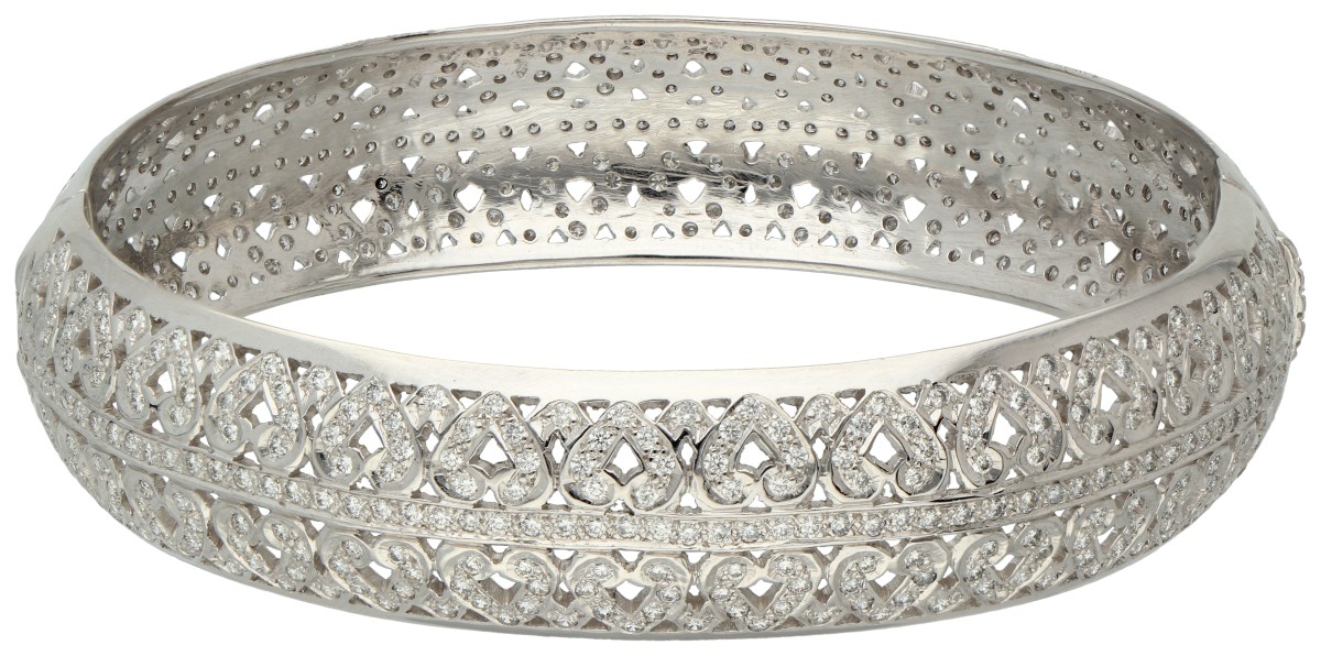 No reserve - 14K Witgouden bangle armband bezet met ca. 2.82 ct. diamant.